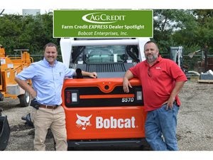 Tom Zack Evans, Ag Credit Loan Officer with Tony Combs, Bobcat Territory Manager.