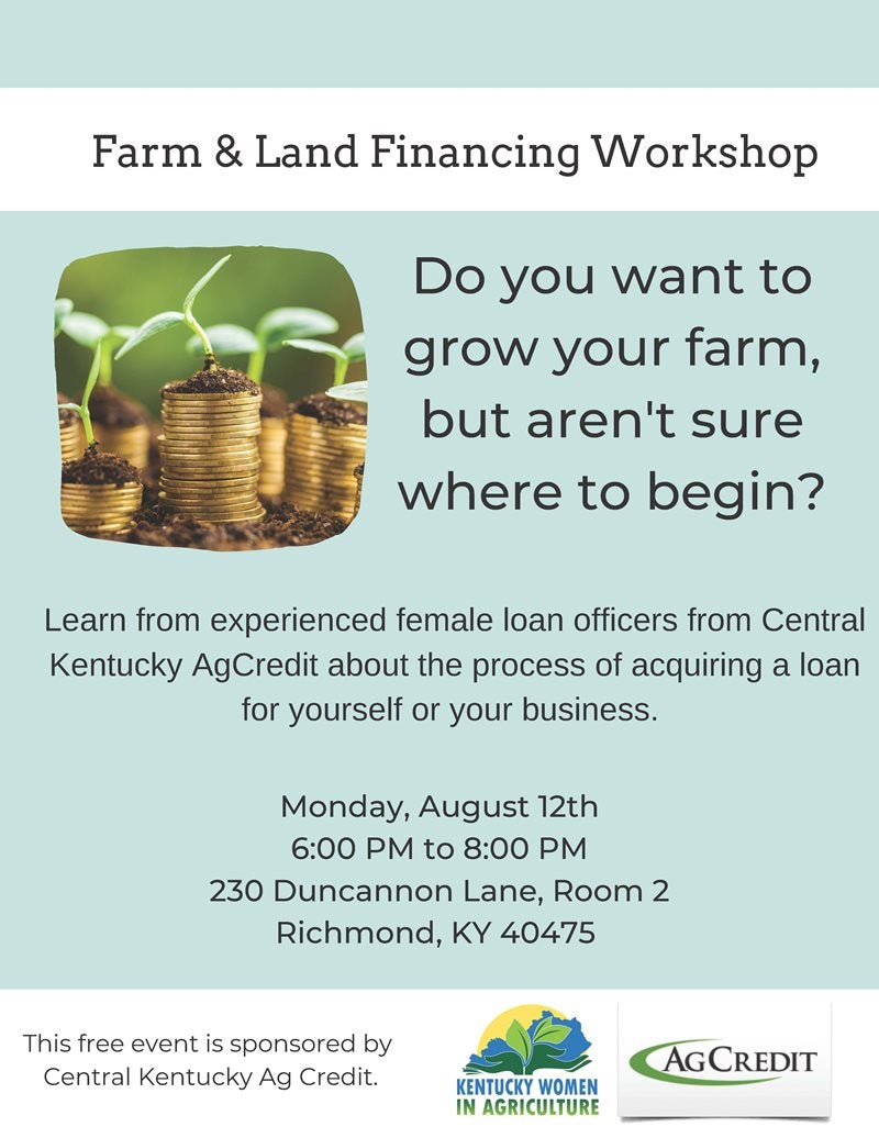 Farm and Land Financing Workshop flyer